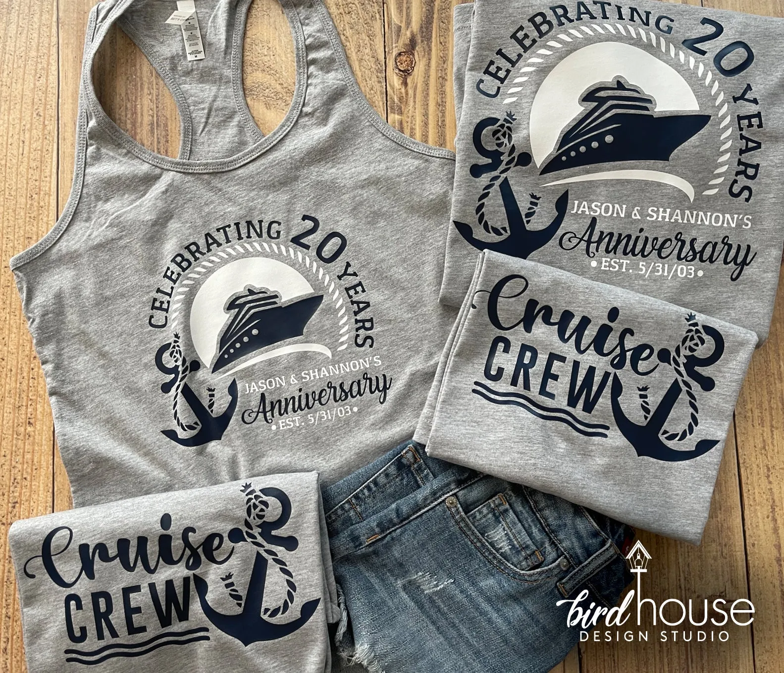 Anniversary Cruise Shirt, Personalized Tees for your Family Vacation, Celebrate any year