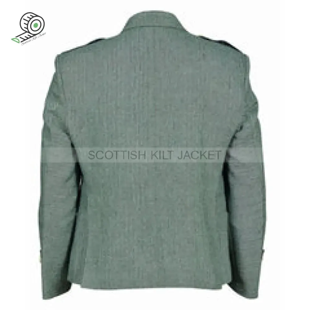 Argyle Kilt Jacket in Lovat Green Tweed with Vest Five Buttons