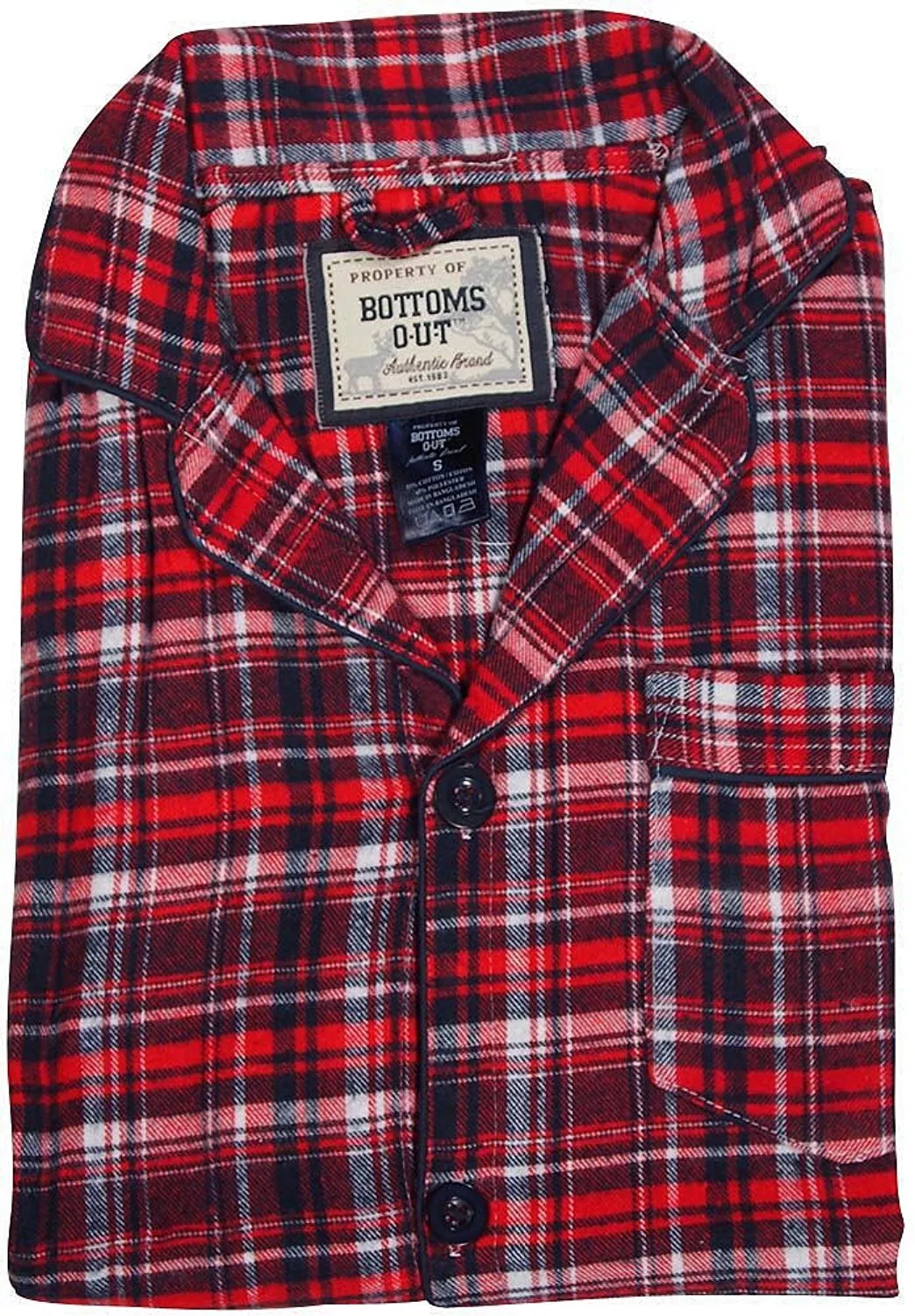 B O P J - Mens Long Sleeve Flannel Pajamas