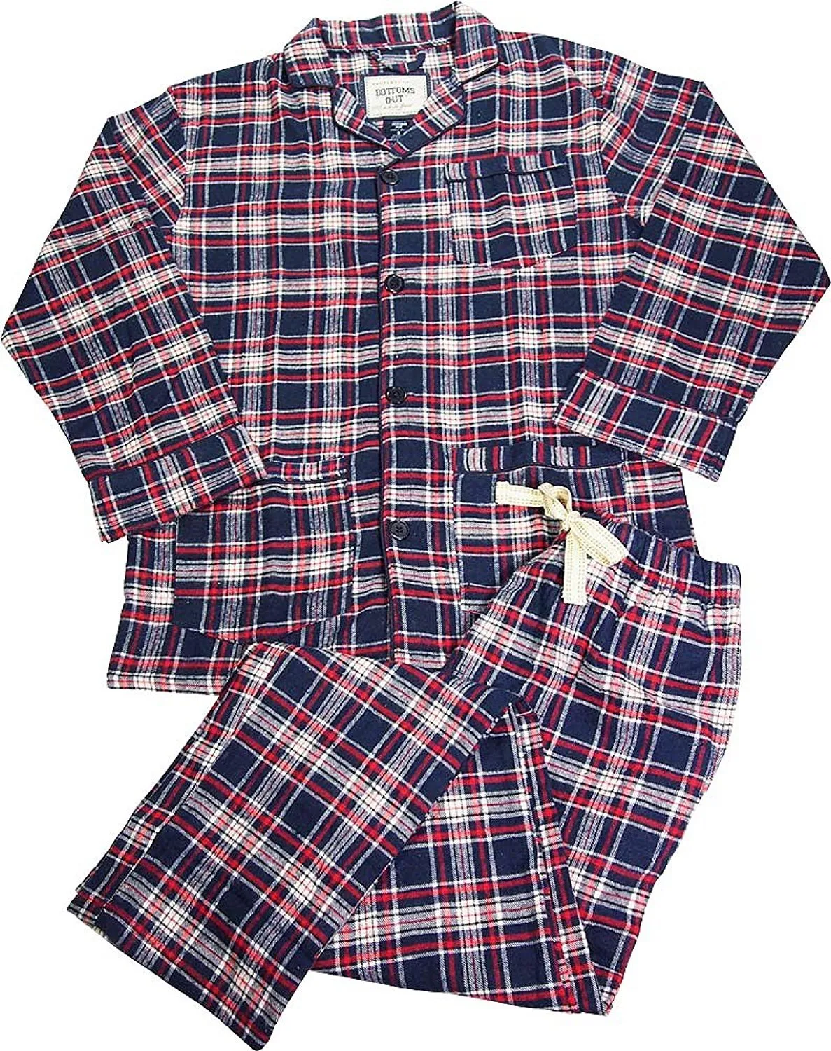 B O P J - Mens Long Sleeve Flannel Pajamas