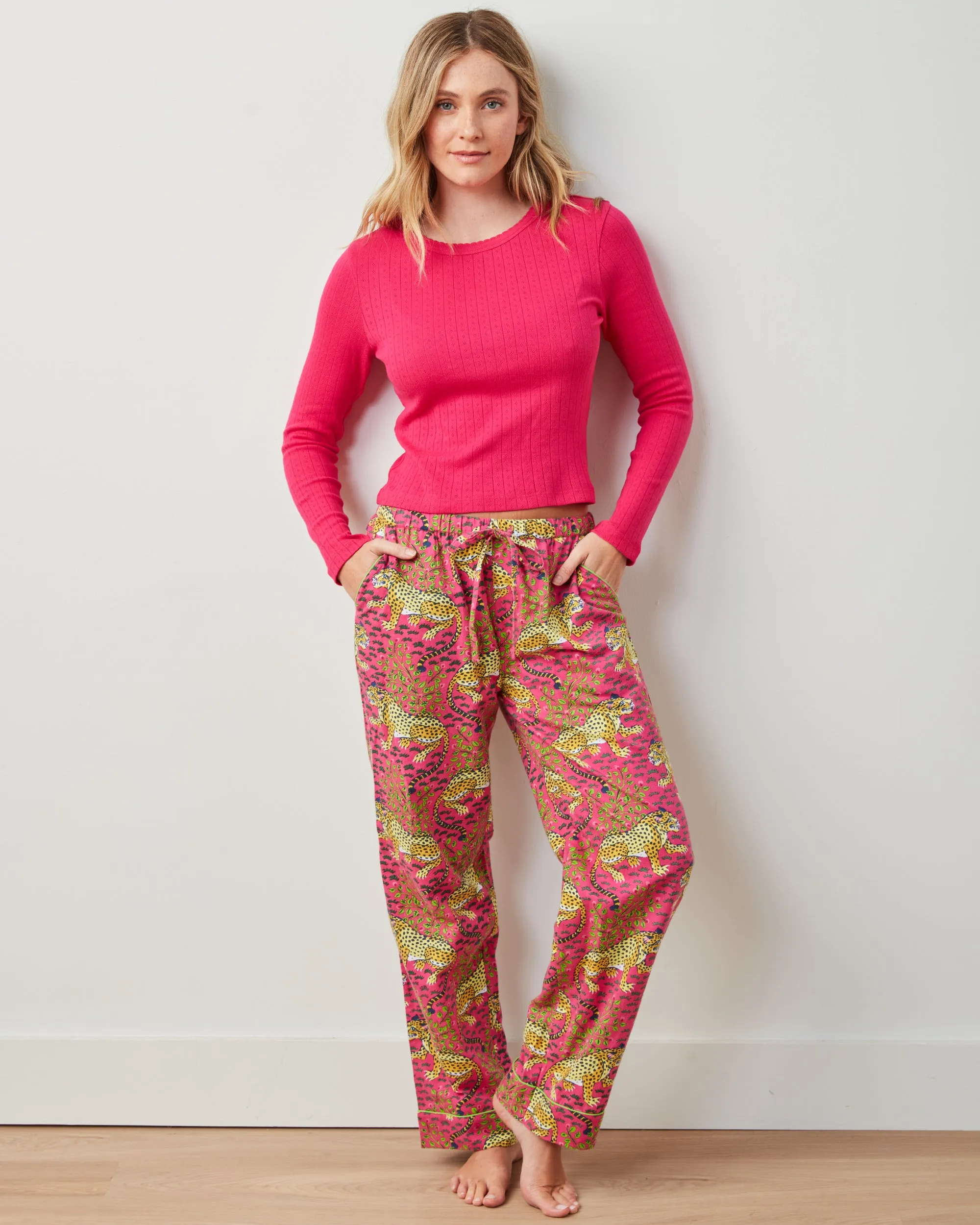 Bagheera - Lightweight Flannel PJ Pants - Hot Pink