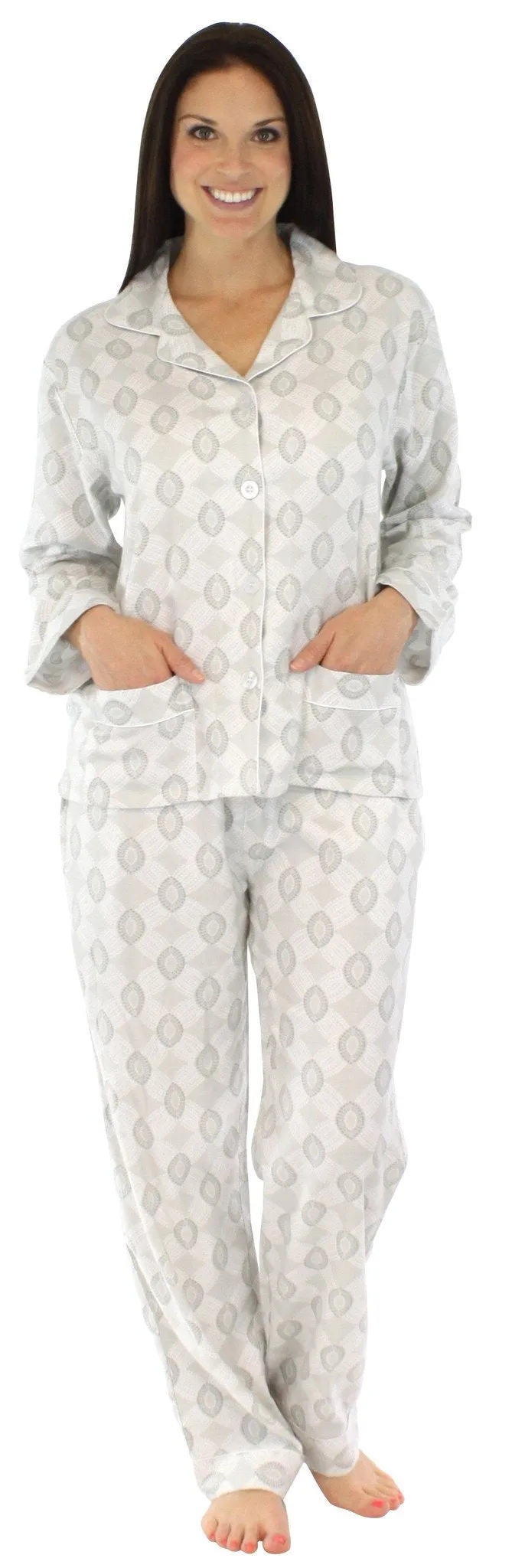 bSoft Women's Bamboo Flannel Long Sleeve Pajamas