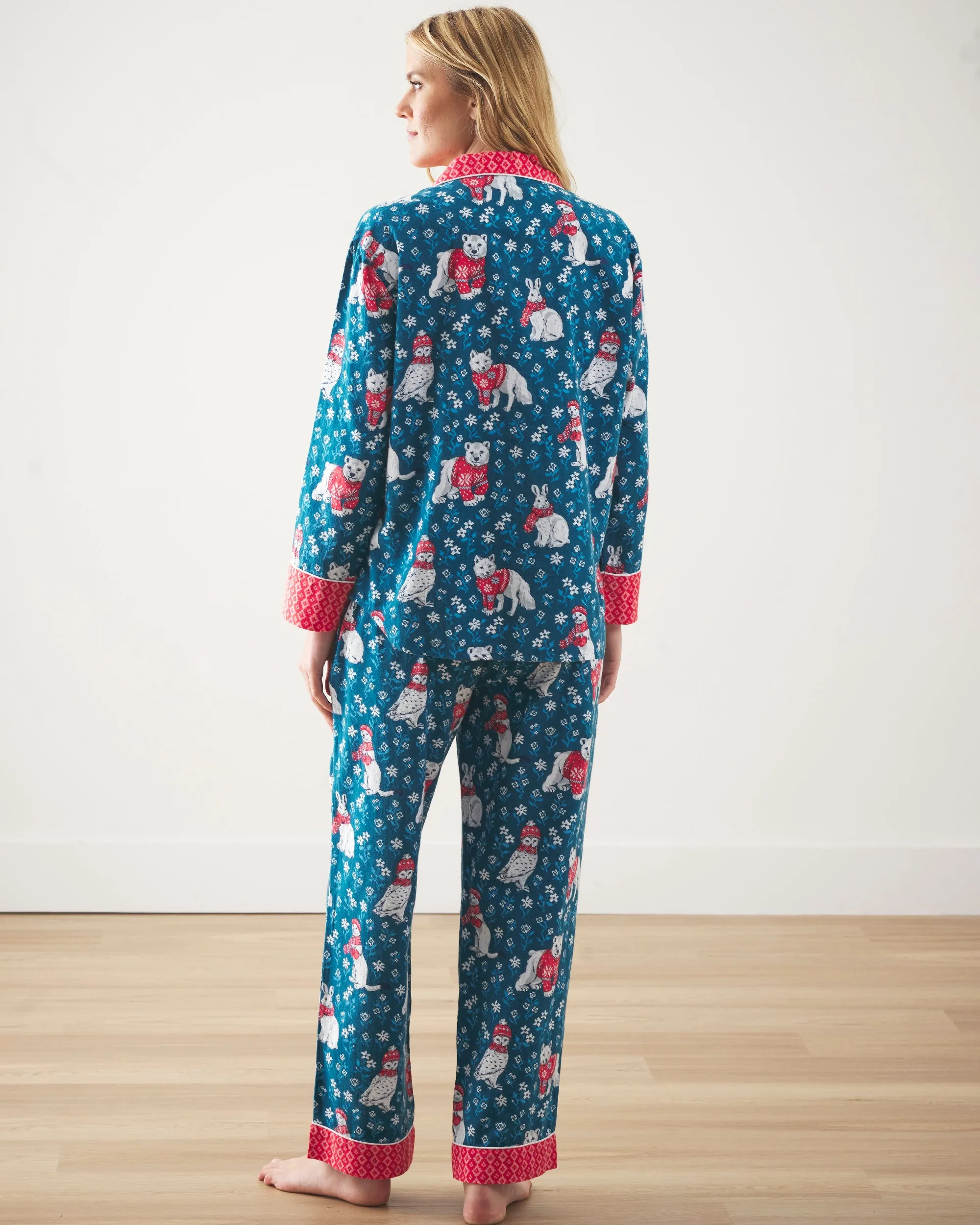 Bundled Up - Tall Lightweight Flannel Long PJ Set - Navy