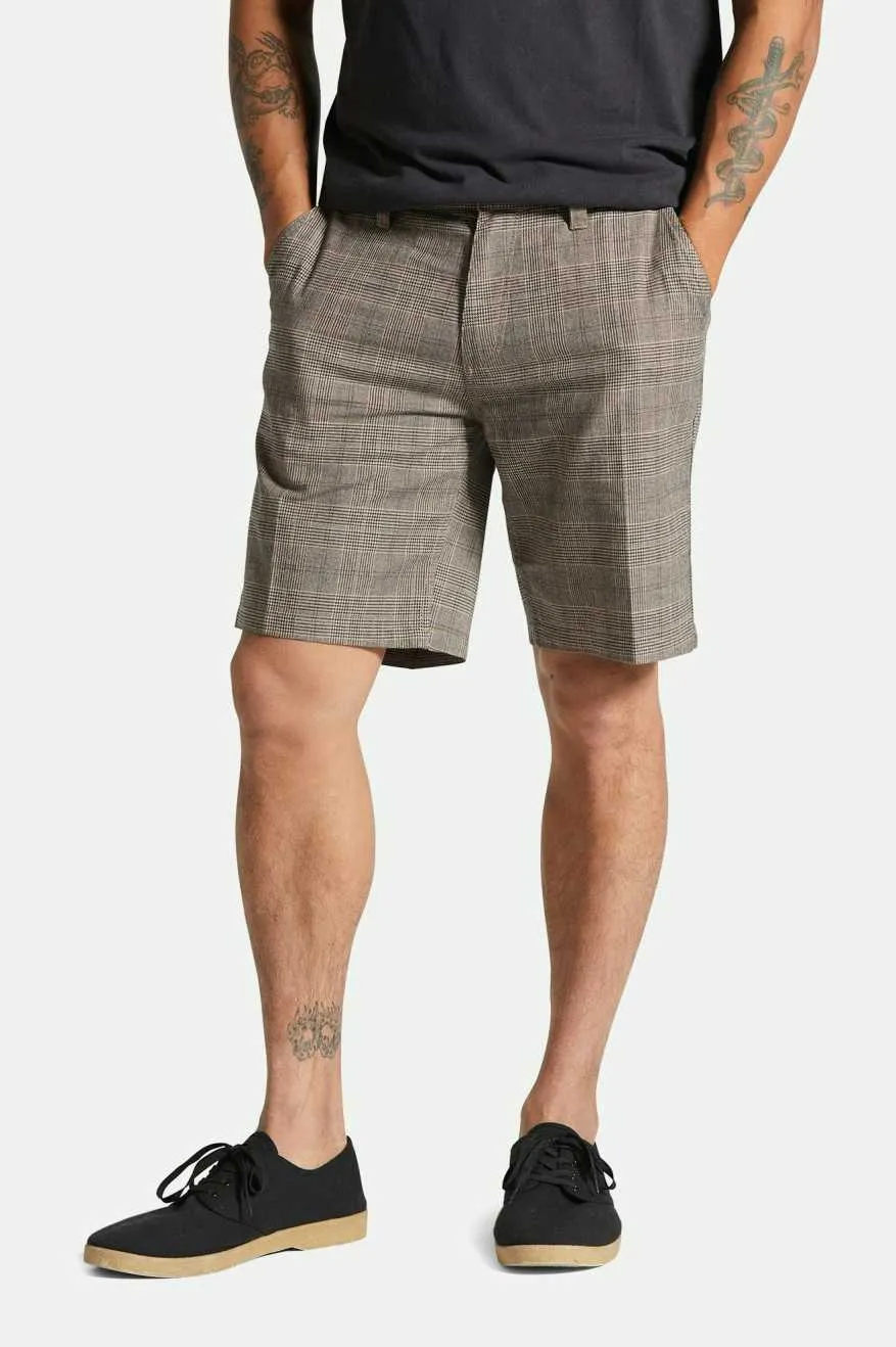 Choice Chino Short 9" - Brown/Cream Houndstooth