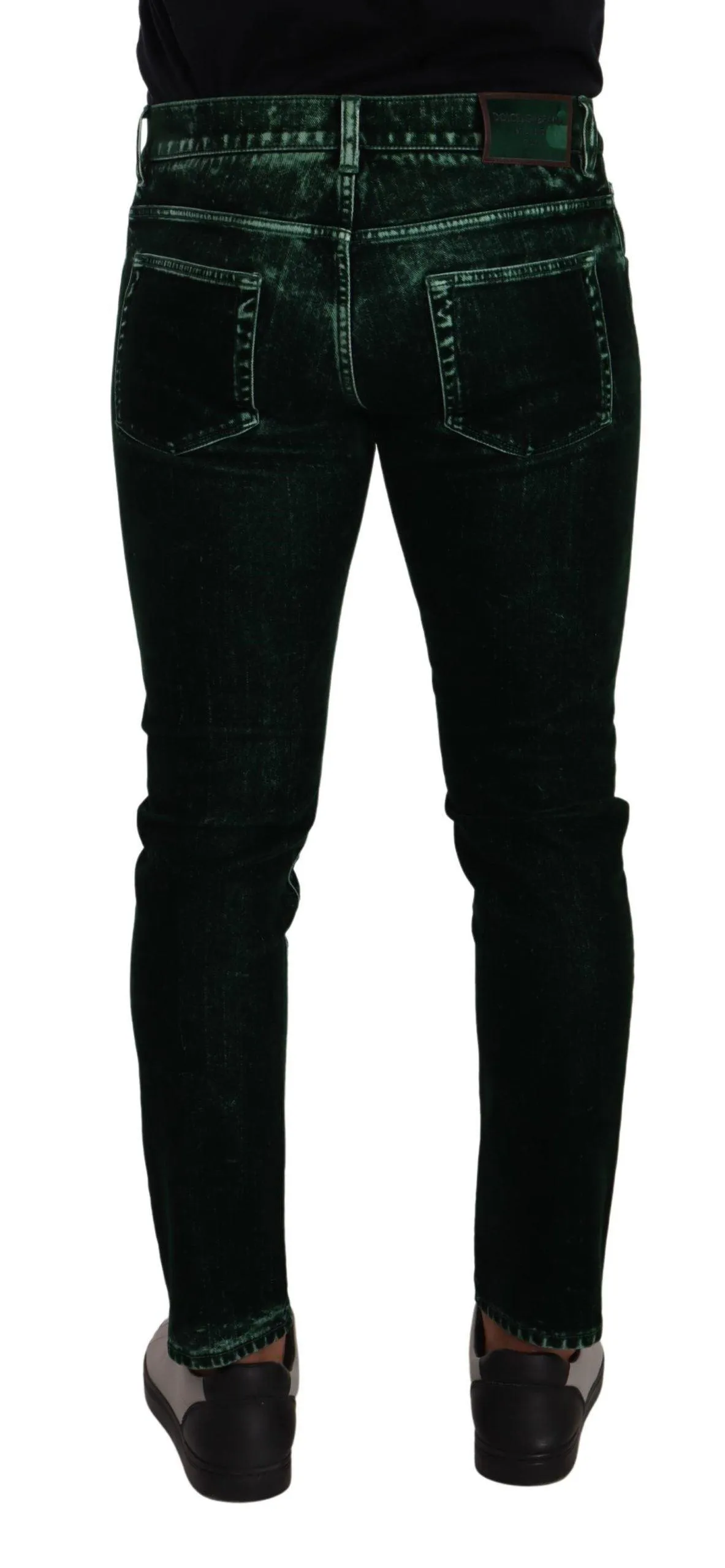 Dolce & Gabbana Green Cotton Stretch Skinny Slim Fit Jeans