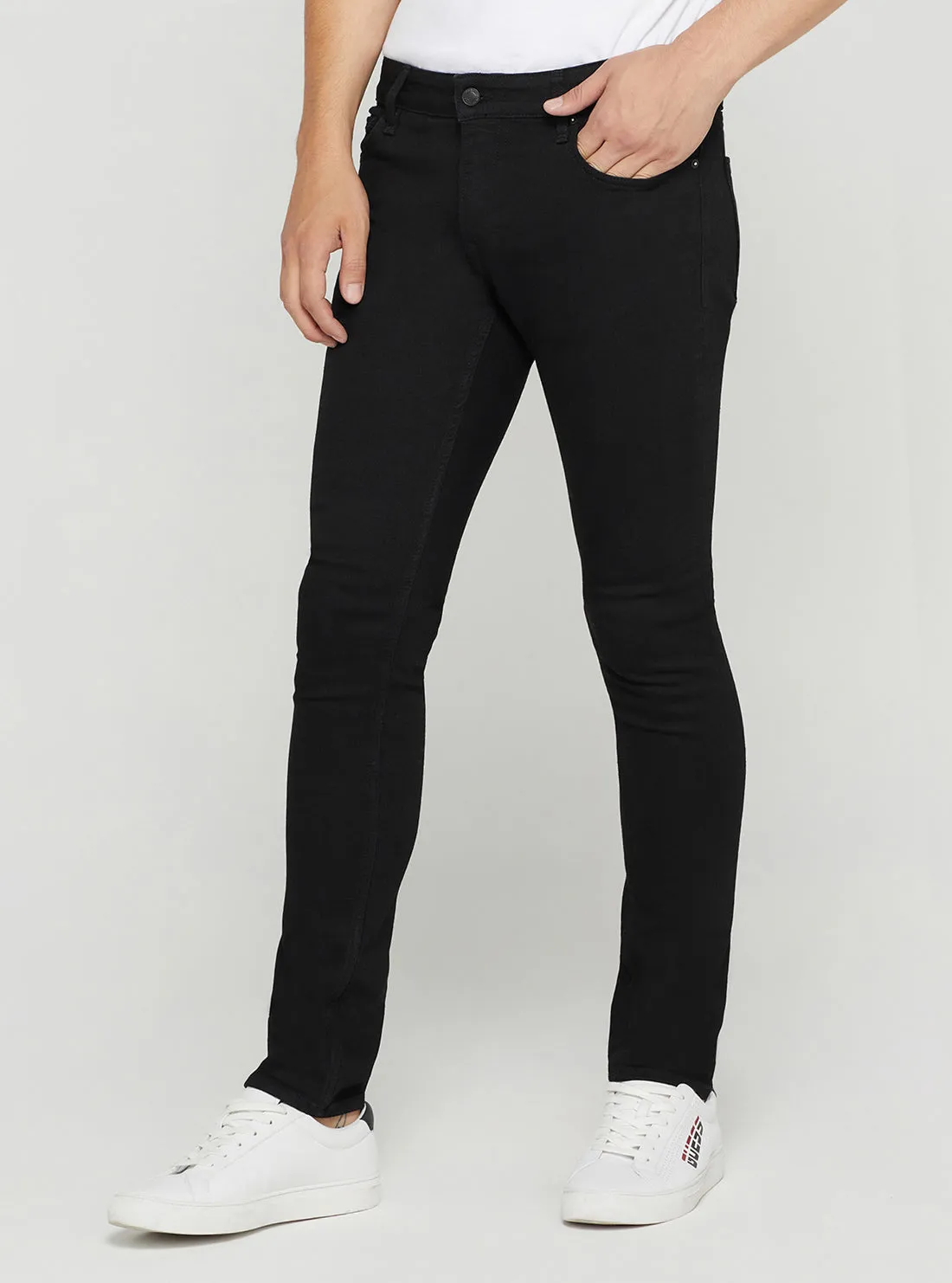 Eco Low-Rise Skinny Miami Denim Jeans in Carry Black Wash