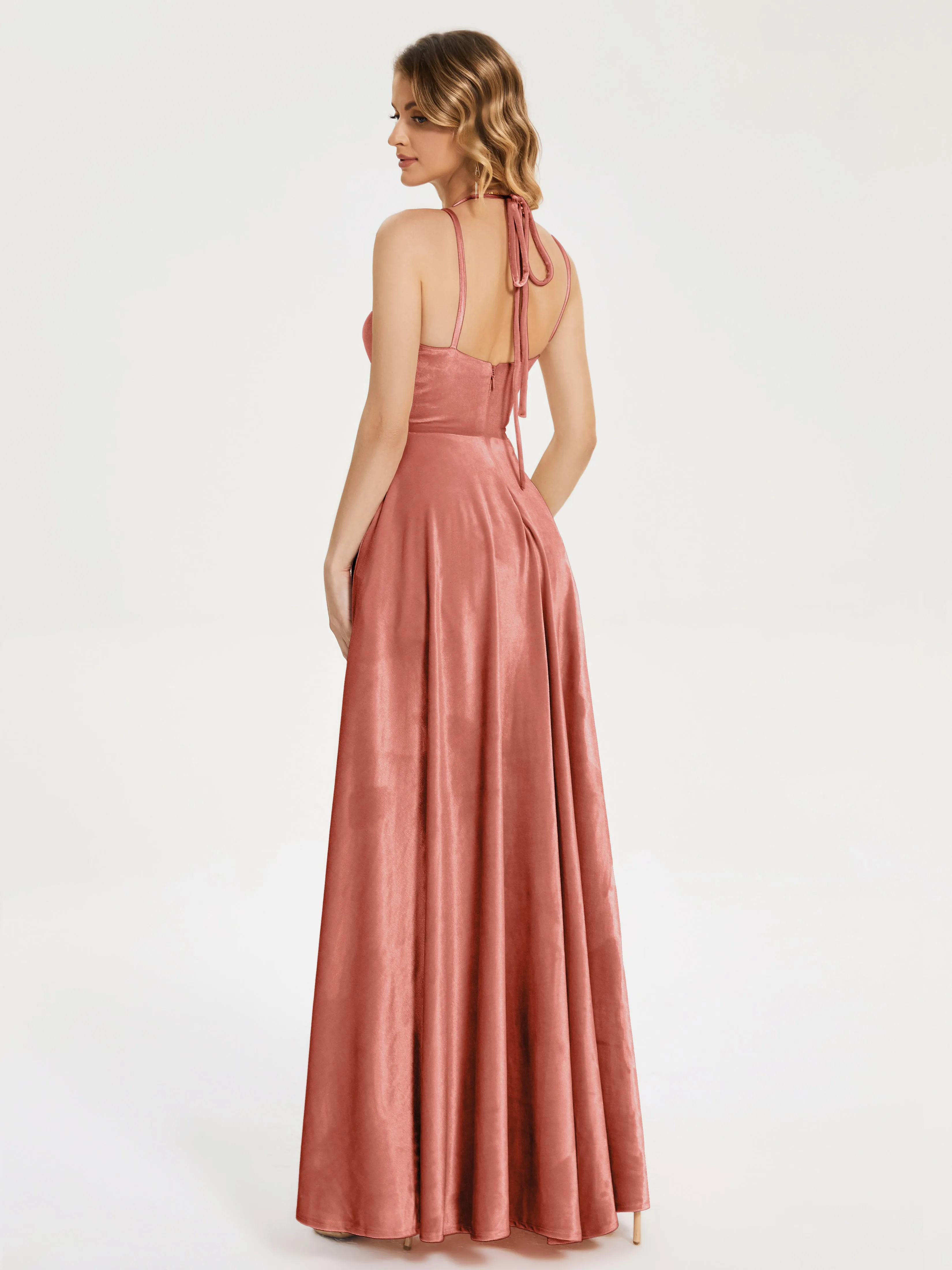 Elsie Modest Split Velvet Mother of the Bride Dresses