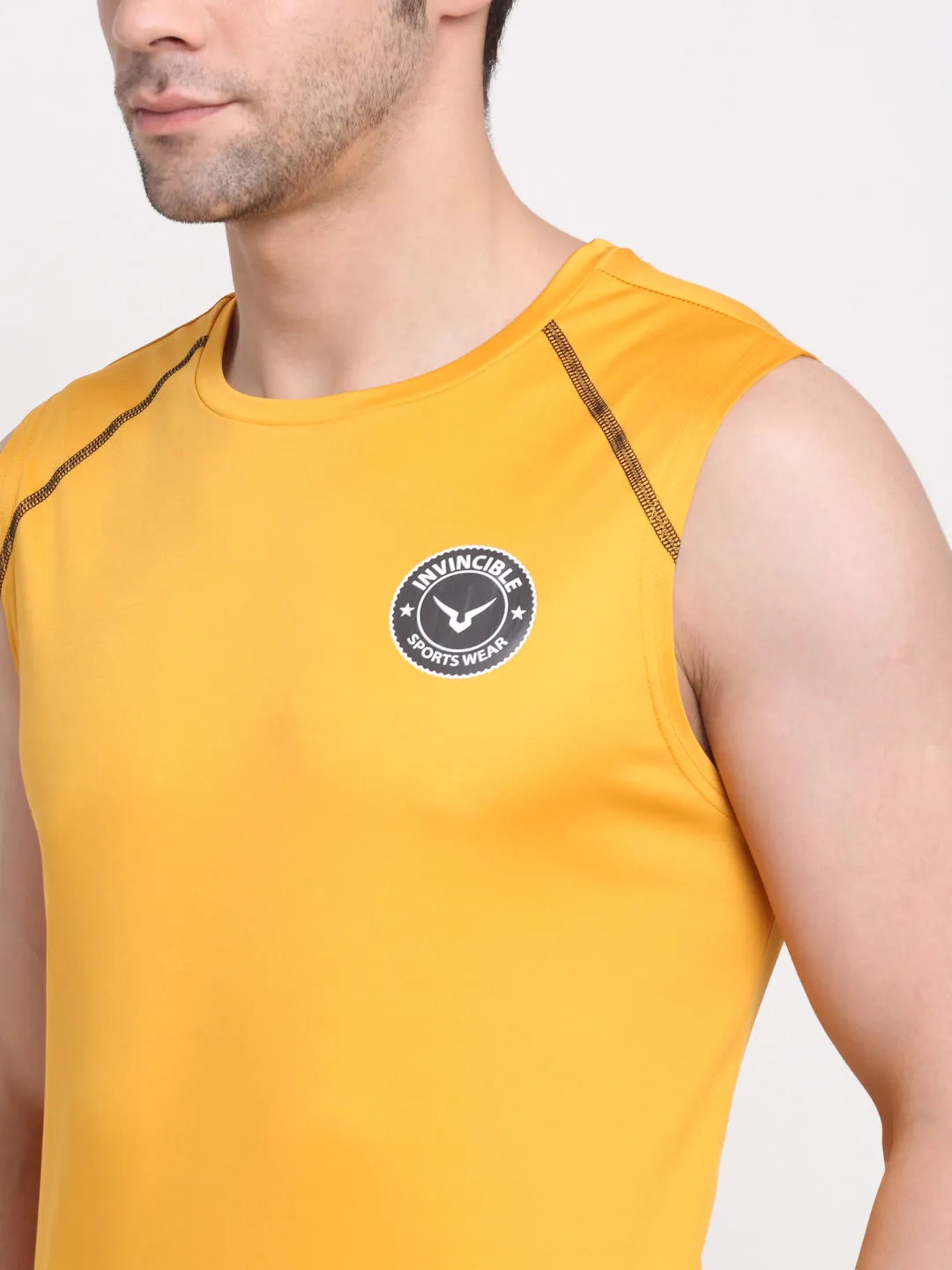 Invincible Men's Sleeveless Tee With Detail