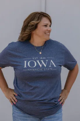 IOWA THE HAWKEYE STATE GRAPHIC TEE