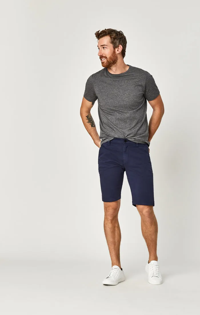 JACOB SHORTS IN DARK NAVY SATEEN TWILL