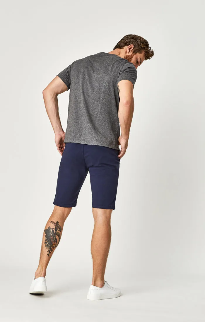 JACOB SHORTS IN DARK NAVY SATEEN TWILL