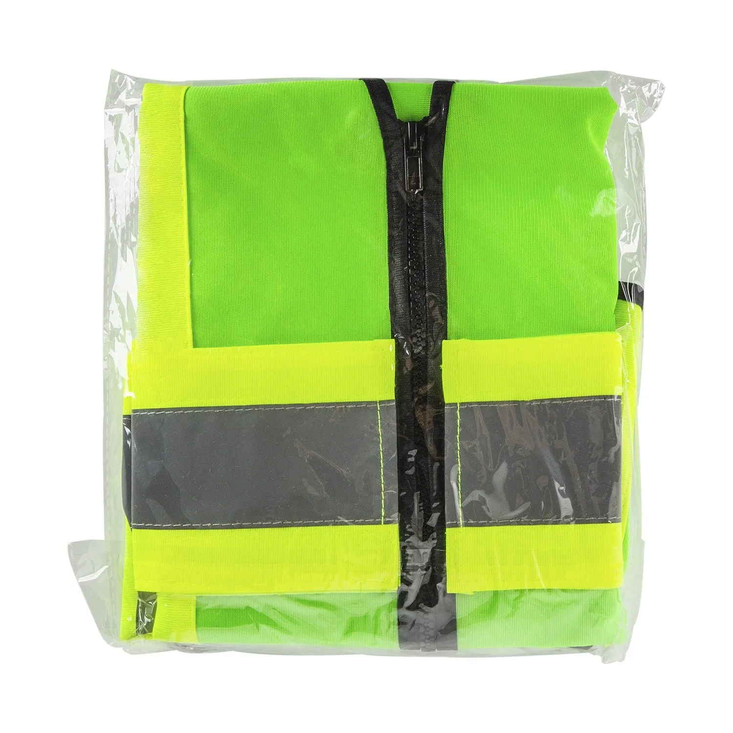 Karat High Visibility Reflective Safety Vest with Zipper Fastening (Green), X-Large - 1 pc