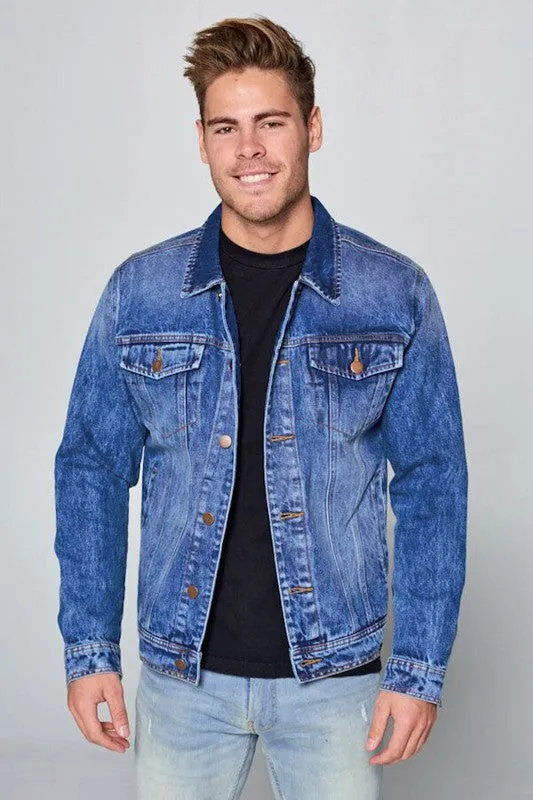 Medium Blue Men's Denim Jacket by Red Label