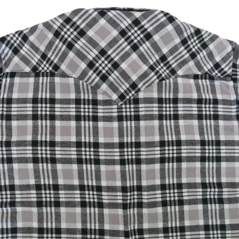 Men's Flannel Western Shirt - Cloud Gray Plaid