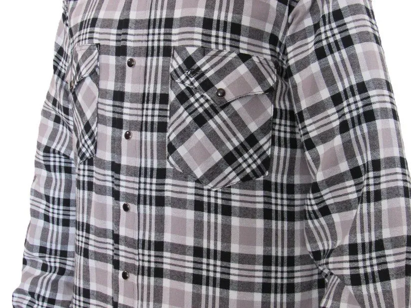 Men's Flannel Western Shirt - Cloud Gray Plaid