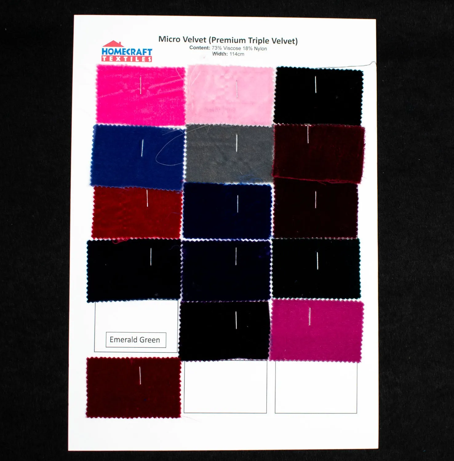 Micro Velvet (Premium Triple Velvet) Sample Book