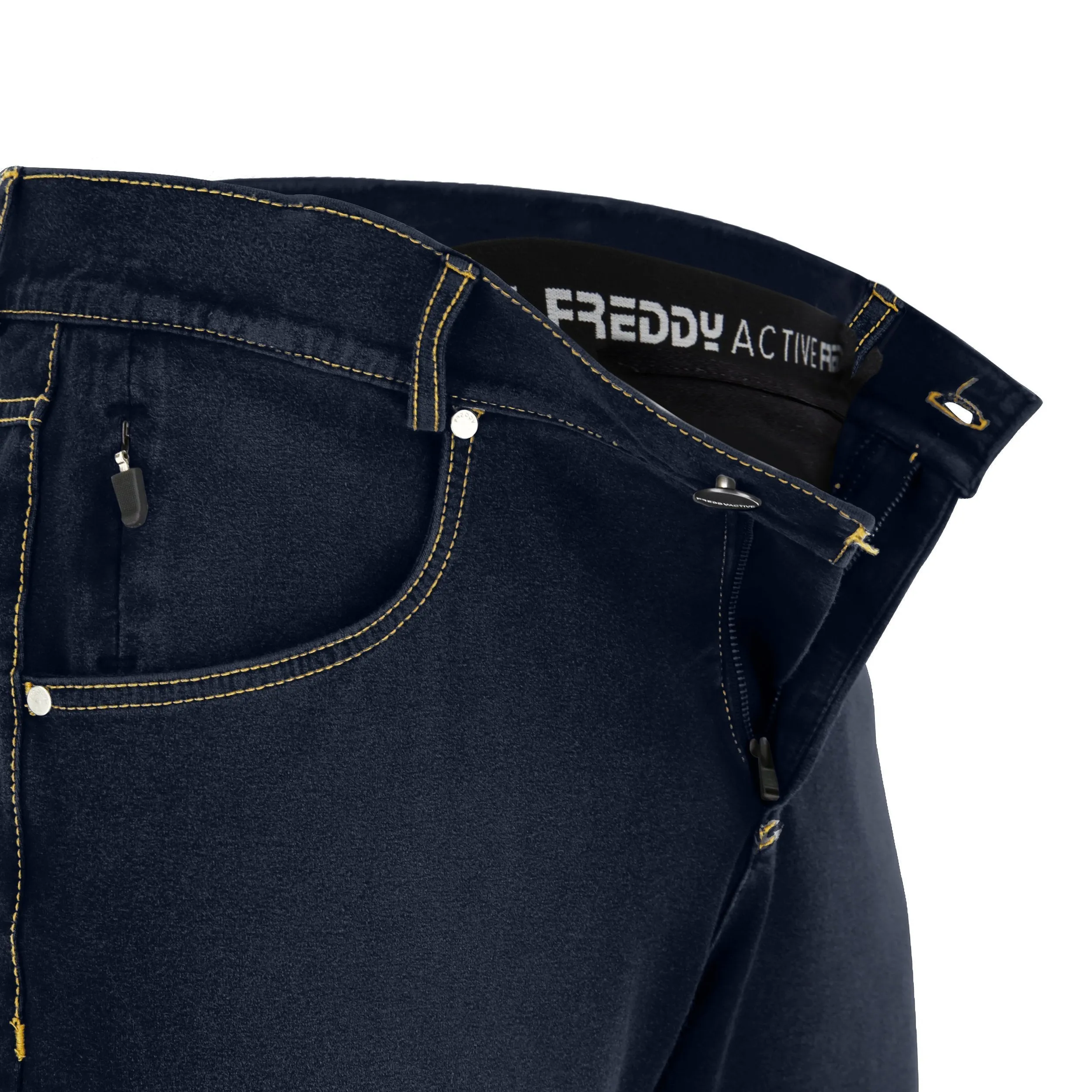 Propant Denim Trouser - Dark Blue   Yellow Stitching