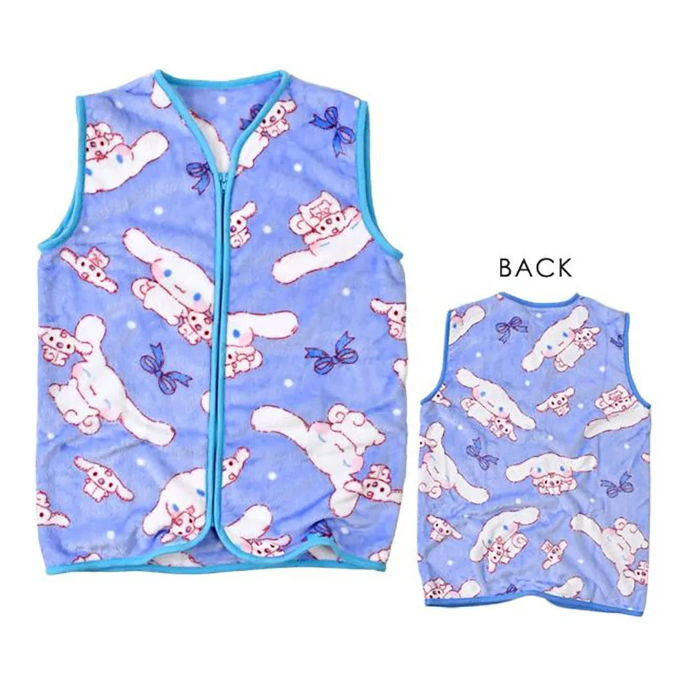 Sanrio Flannel Home Vest Pajamas Home Clothes Fluffy Warm Winter Hello Kitty Kuromi Cinnamoroll My Melody