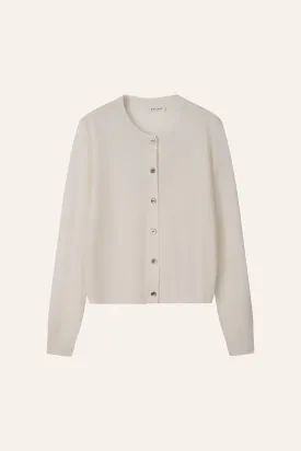 SARAH silk-blended cardigan (White)