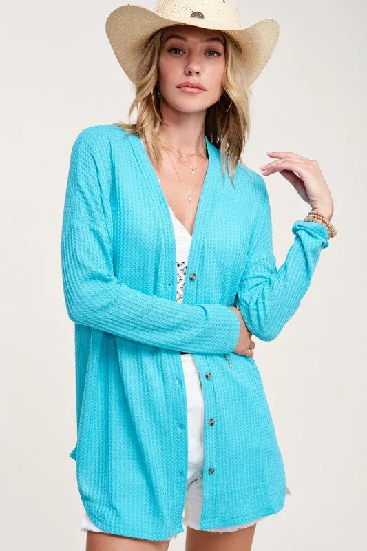 Waffle Knit Cardigan