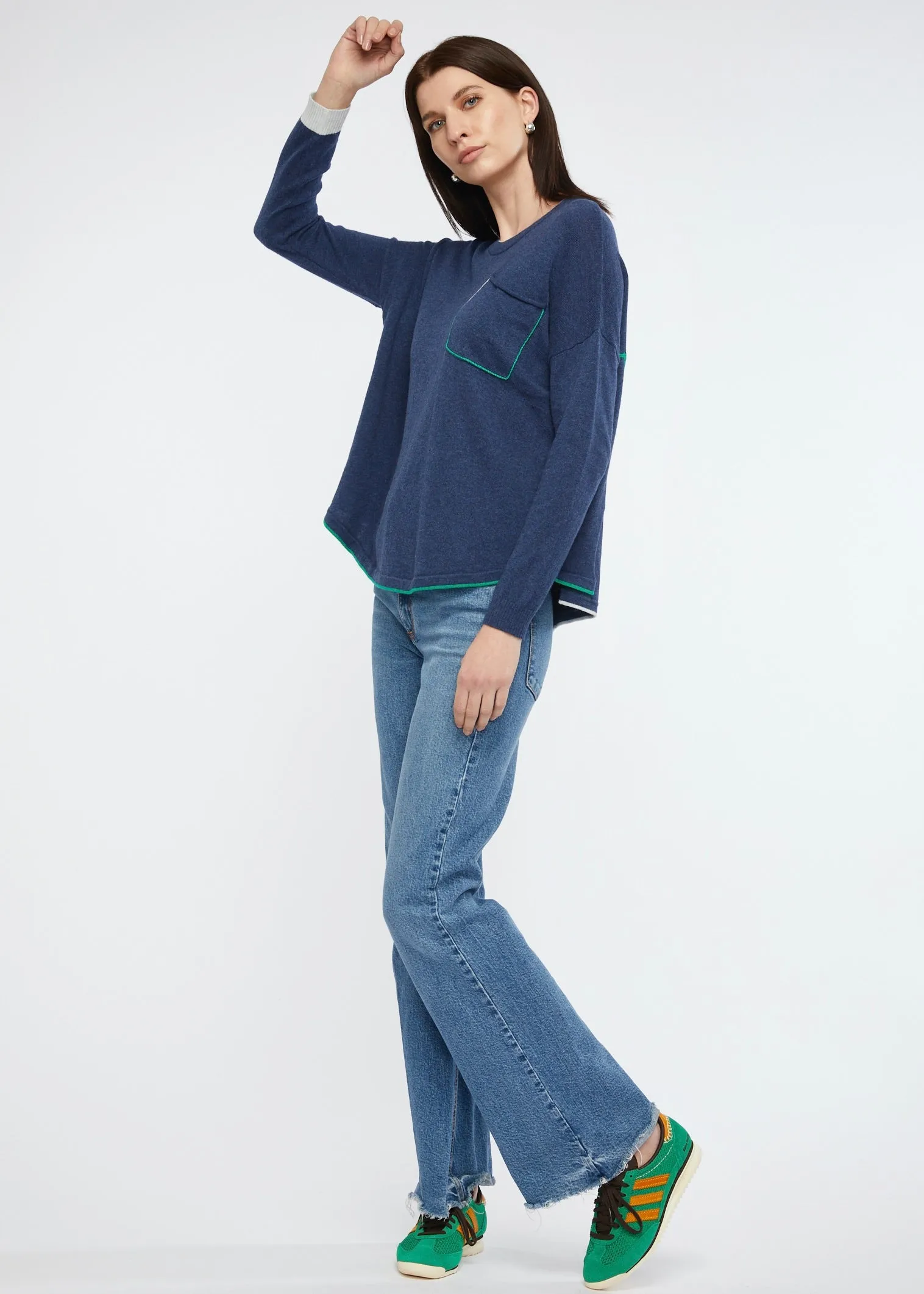 Zaket & Plover - Embroidered Detail Jumper - Denim