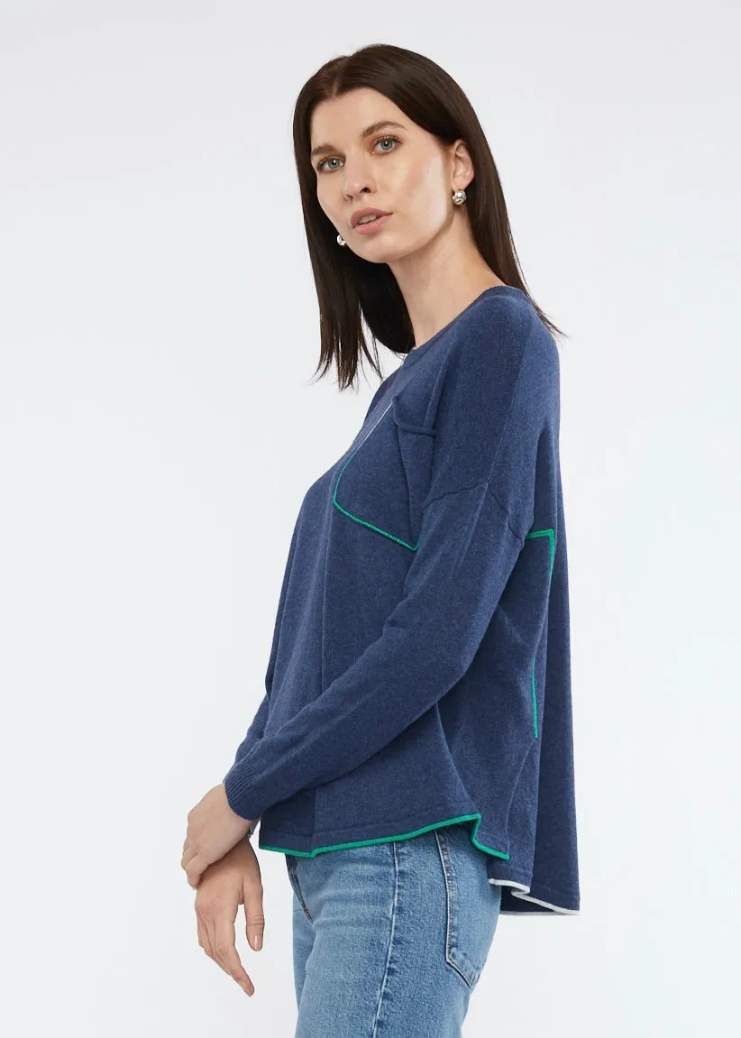 Zaket & Plover - Embroidered Detail Jumper - Denim