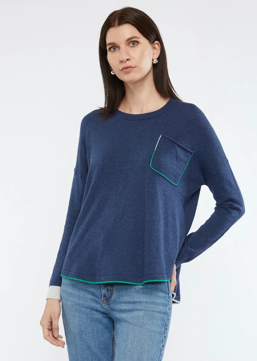 Zaket & Plover - Embroidered Detail Jumper - Denim